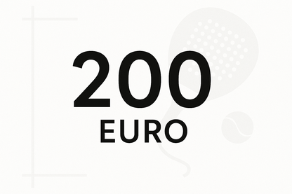 Voorbeeld van een Padel Hunt giftcard met waarde van €200