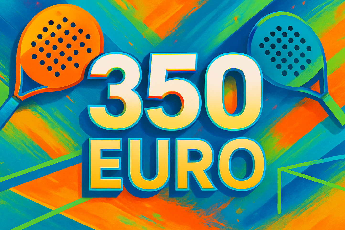 Voorbeeld van een Padel Hunt giftcard met waarde van €350