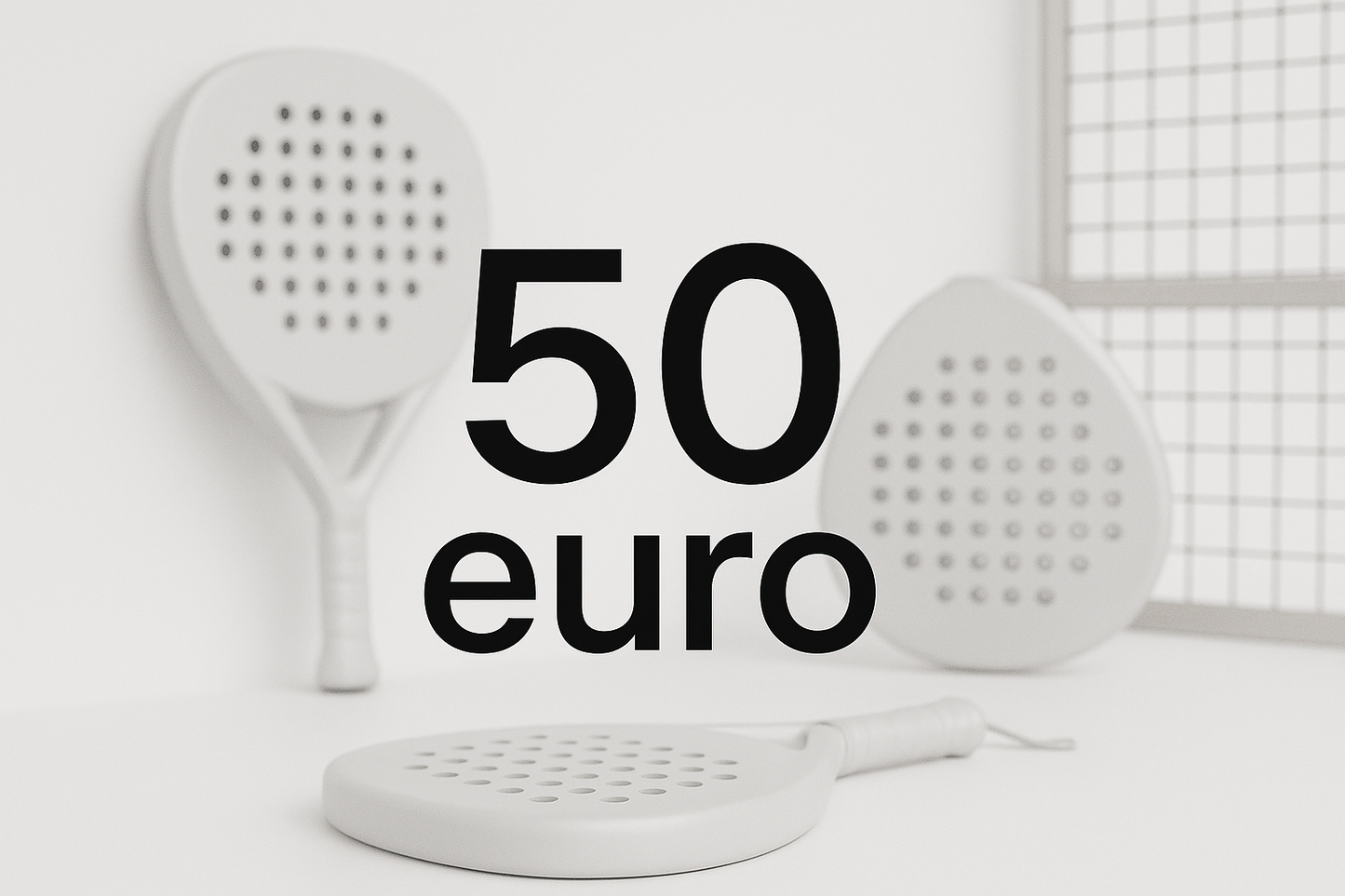 Voorbeeld van een Padel Hunt giftcard met waarde van €50